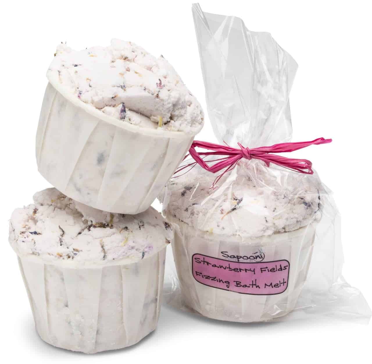 strawberry fields fizzing bath melt 3