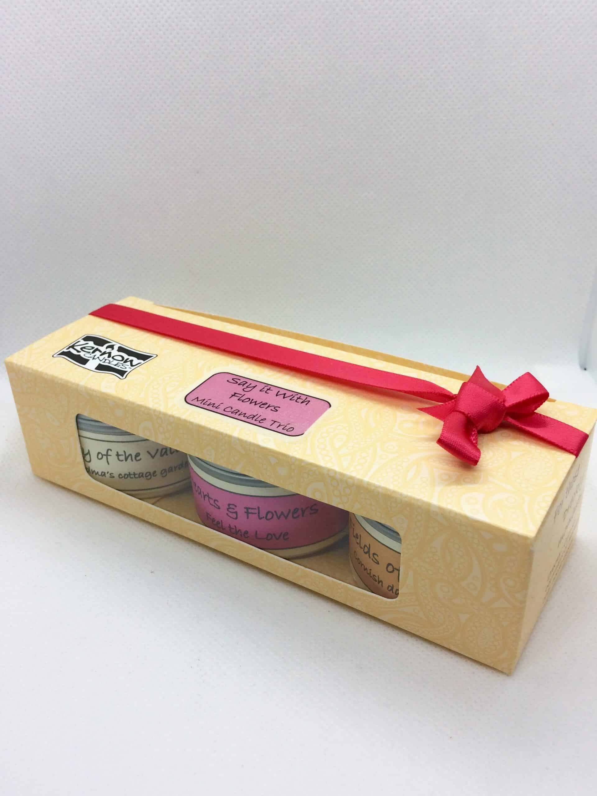 Say it with Flowers candle box front