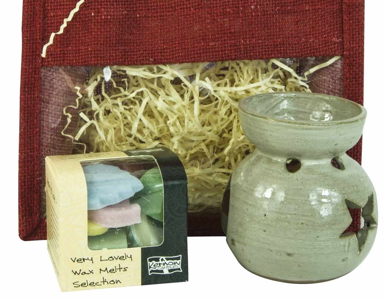 wax melts & rustic burner in gift bag