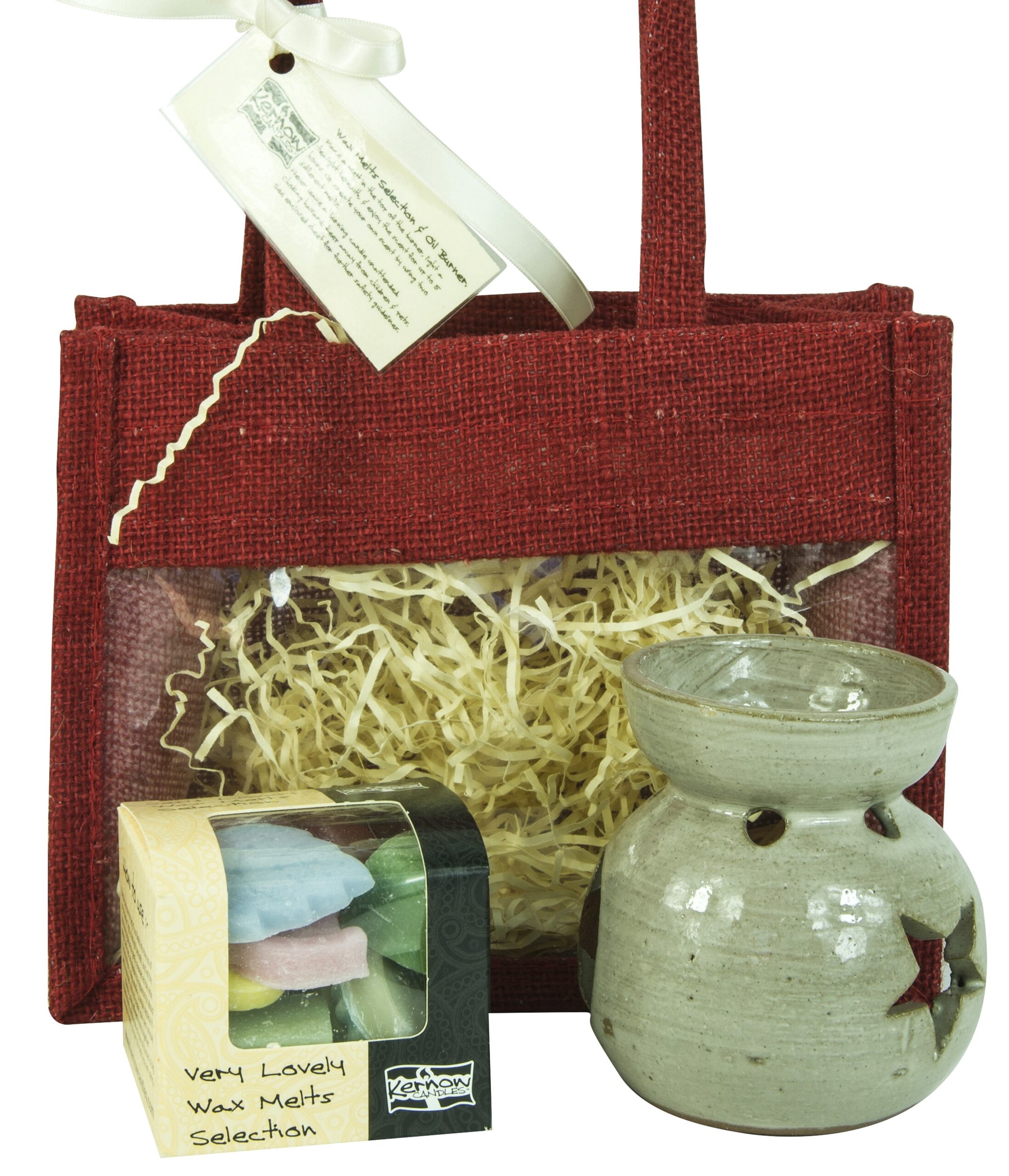 wax melts & rustic burner in gift bag